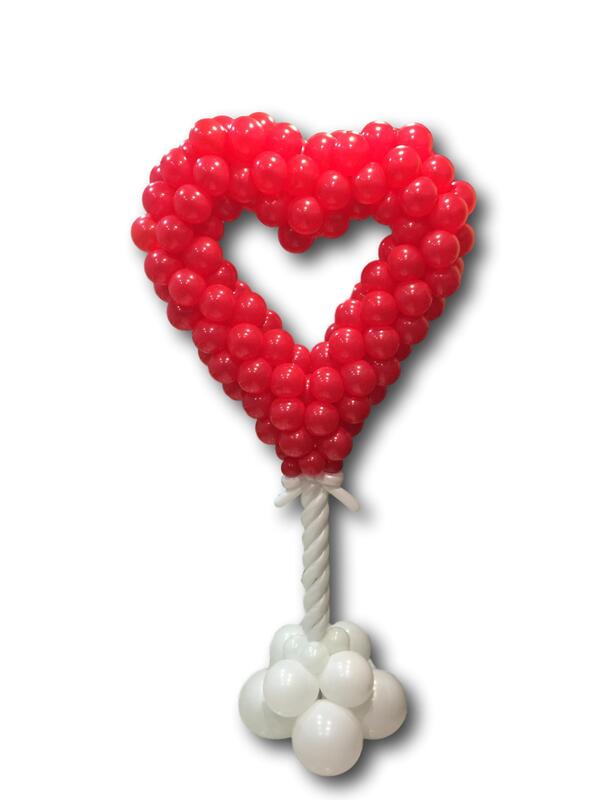 17.RED WHITE COLUMN
50,00 €
Στήλη σε σχήμα καρδιάς κατασκευασμένη από μικρά μπαλόνια σε χρώματα κόκκινο και λευκό
Υψος 1,80 μέτρα
